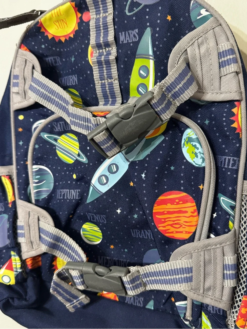 Pottery Barn Kids Mackenzie Small Backpack Navy Solar System Planets Rocket Ship